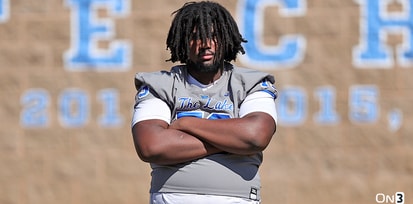 Four-star OL and South Carolina target Juan Gaston is pictured (Photo Credit: Chad Simmons | On3)