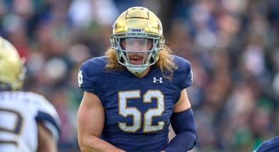 Linebacker Bo Bauer is returning to Notre Dame for a fifth season. (Photo by Robin Alam/Icon Sportswire via Getty Images)
