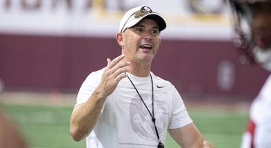 Florida State head football coach Mike Norvell at practice (Logan Stanford / Warchant.com)