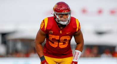 USC Trojans defensive end Solomon Tuliaupupu (58) during a college football game between the Rice Owls and the USC Trojans on September 03, 2022, at the Los Angeles Memorial Coliseum in Los Angeles, CA. (Photo by Jordon Kelly/Icon Sportswire via Getty Ima