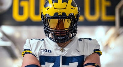 Michigan freshman tackle Blake Frazier. Photo Credit: (Blake Frazier/Twitter)