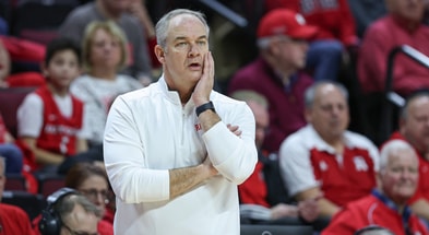 Rutgers Scarlet Knights head coach Steve Pikiell wasn't happy with some calls at Michigan. Credit: Vincent Carchietta-USA TODAY Sports