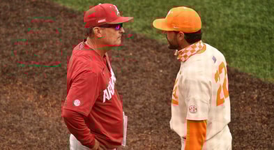 Arkansas baseball coach Dave Van Horn and Tennessee HC Tony Vitello