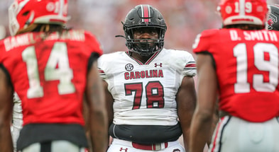 South Carolina guard Trovon Baugh stares down the line against Georgia