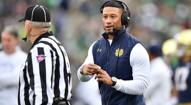 Notre Dame head coach Marcus Freeman vs. Pitt