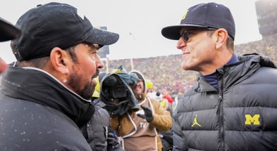Ohio State HC Ryan Day, Michigan HC Jim Harbaugh