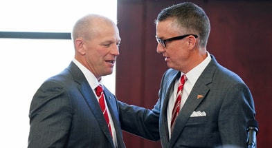 Alabama coach Kalen DeBoer and AD Greg Byrne (1)