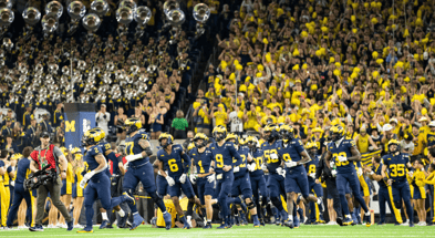 Michigan Wolverines football national championship run out tunnel