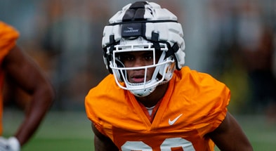 Boo Carter on Tennessee's first day of spring practice, Kate Luffman/Tennessee Athletics