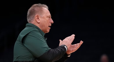 Michigan State Spartans head coach Tom Izzo during practice at Spectrum Center - Bob Donnan, USA TODAY Sports