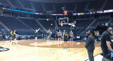 The Hawkeyes practiced at MVP Arena on Friday. (Photo by Kyle Huesmann)