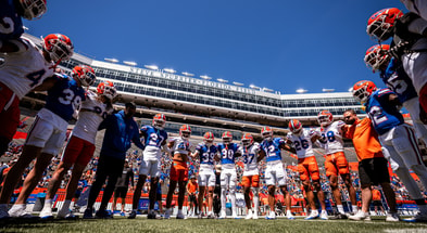 Florida Gators players before the 2024 spring game (Photo courtesy of UAA Communications)
