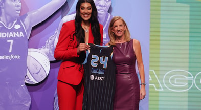 WNBA Draft: Kamilla Cardoso poses with WNBA commissioner Cathy Engelbert