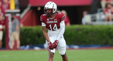 South Carolina WR Jared Brown lines up during the spring game in 2024 (Photo: CJ Driggers | GamecockCentral.com)