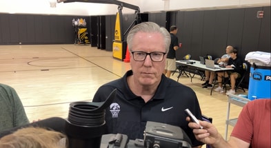 Fran McCaffery spoke with the media on Monday afternoon. (Photo by Kyle Huesmann)