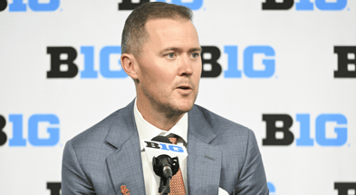 USC Trojans head coach Lincoln Riley speaks to the media during the Big 10 football media day at Lucas Oil Stadium
