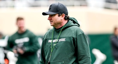 Michigan State head coach Jonathan Smith looks on during the Spring Showcase on Saturday, April 20, 2024, at Spartan Stadium in East Lansing - Nick King, USA TODAY Sports