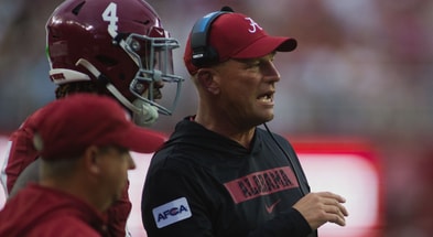 Alabama QB Jalen Milroe and coach Kalen DeBoer