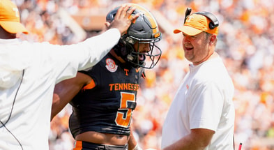 Bru McCoy, Josh Heupel, Tennessee Football | Brianna Paciorka/News Sentinel / USA TODAY NETWORK