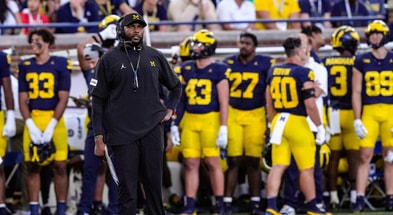 Michigan Wolverines football head coach Sherrone Moore during a 30-10 win over Fresno State. (Photo by Kimberly P. Mitchell / USA TODAY NETWORK)