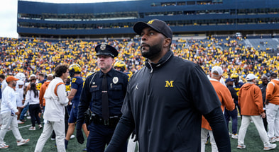 Michigan Wolverines football head coach Sherrone Moore suffered his first career loss, against Texas. (Photo by Junfu Han / USA TODAY NETWORK)