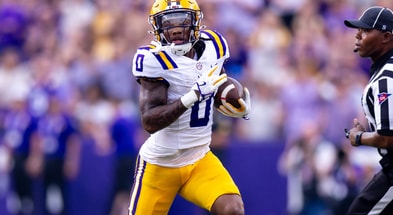 Transfer Zavion Thomas is already making a splash on offense and special teams for LSU (Photo: © Stephen Lew-Imagn Images)
