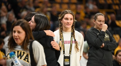 '25 recruit Emilee Skinner on her official visit to Iowa in March. (Photo by Dennis Scheidt)