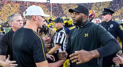 Michigan Wolverines football head coach Sherrone Moore welcomed Lincoln Riley to the Big Ten with a 27-24 loss at The Big House. (Photo by Junfu Han / USA TODAY NETWORK via Imagn Images)