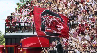 A South Carolina Gamecocks flag is flown at a football game in Columbia (Photo: Katie Dugan | GamecockCentral.com)