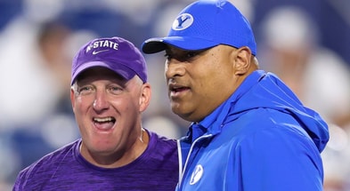 Kansas State HC Chris Klieman, BYU HC Kalani Sitake