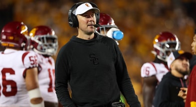 USC Trojans head coach Lincoln Riley looks on during the second half against the Minnesota Golden Gophers at Huntington Bank Stadium