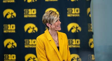Iowa Women's Basketball head coach Jan Jensen at her introductory press conference. (Photo by Dennis Scheidt)