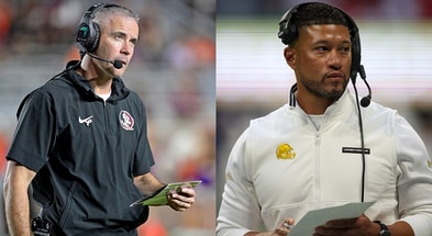 Florida State HC Mike Norvell and Notre Dame HC Marcus Freeman