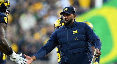 Michigan Wolverines football head coach Sherrone Moore is the second-youngest head man in the Big Ten. (Photo by Lon Horwedel / TheWolverine.com)