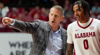 Alabama coach Nate Oats and guard Labaron Philon