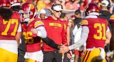USC head coach Lincoln Riley on the sideline during a game between the Trojans and Nebraska Cornhuskers