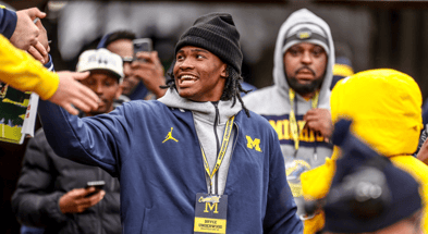 Michigan Wolverines football quarterback commit Bryce Underwood on his U-M visit. (Photo by Isaiah Hole / Wolverines Wire and USA TODAY)