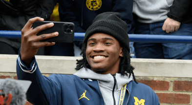 Michigan Wolverines football quarterback Bryce Underwood on his U-M visit. (Photo by Lon Horwedel / TheWolverine.com)