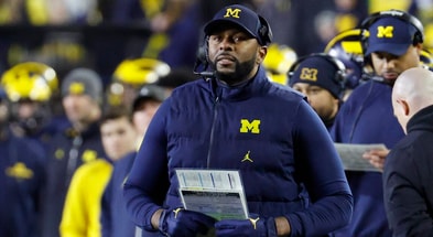 Michigan Wolverines head coach Sherrone Moore looks on from the sideline in the second half against the Northwestern Wildcats at Michigan Stadium. Mandatory Credit: Rick Osentoski-Imagn Images