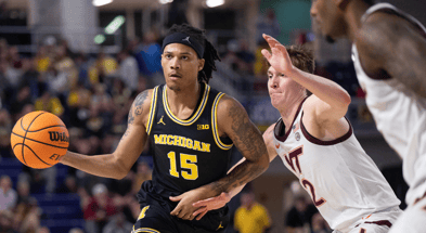 Michigan Wolverines basketball guard Rubin Jones started at Indiana. (Photo courtesy Fort Myers Invitational)