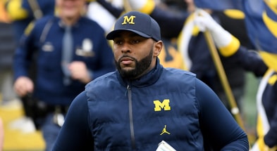 Michigan Wolverines football head coach Sherrone Moore led his team to a victory over Northwestern on 2024 senior day. (Photo by Lon Horwedel / TheWolverine.com)