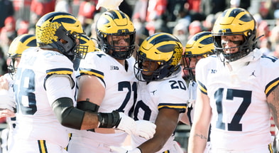Kalel Mullings Michigan offensive line Marlin Klein Evan Link