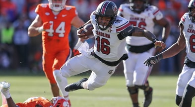 South Carolina QB LaNorris Sellers during the Clemson game on Nov. 30, 2024 (C.J. Driggers | GamecockCentral.com)