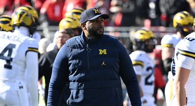 Michigan Wolverines football head coach Sherrone Moore led his team to a 13-10 win over Ohio State Nov. 30, 2024. (Photo by Lon Horwedel / TheWolverine.com)