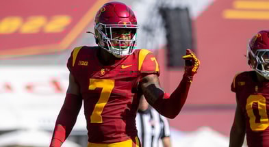 USC safety Kamari Ramsey on the field during a game against the Wisconsin Badgers
