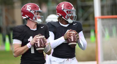 Alabama QBs Ty Simpson and Jalen Milroe