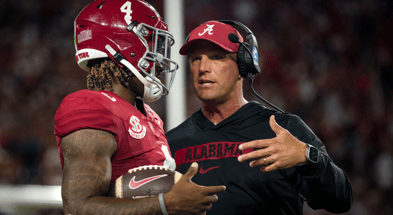 Alabama QB Jalen Milroe and coach Kalen DeBoer