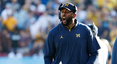 Michigan Wolverines football head coach Sherrone Moore during a bowl win over Alabama. (Photo by Matt Pendleton-Imagn Images)