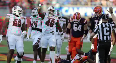 South Carolina EDGE Bryan Thomas, Jr. celebrating a sack in the Citrus Bowl. Photo by: CJ Driggers | GamecockCentral