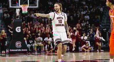 South Carolina basketball senior wing Myles Stute. Photo by Katie Dugan | GamecockCentral
